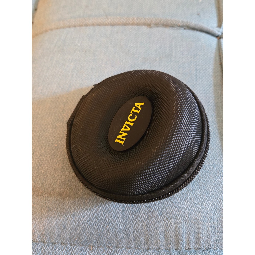 Invicta Black Ballistic Nylon Single Watch Travel Case Zippered Hard Shell Case
